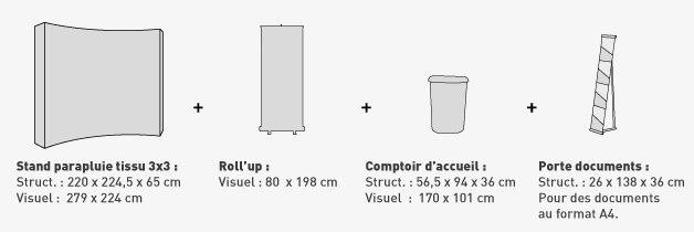 stand parapluie courbe personnalisé